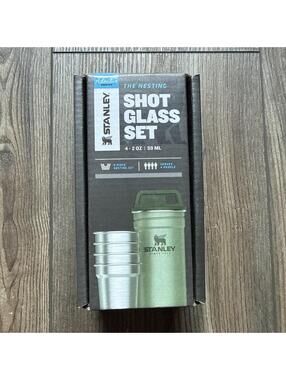Shot Glass Set 2oz Insulated Stainless Steel Hammertone Green STANLEY NIB